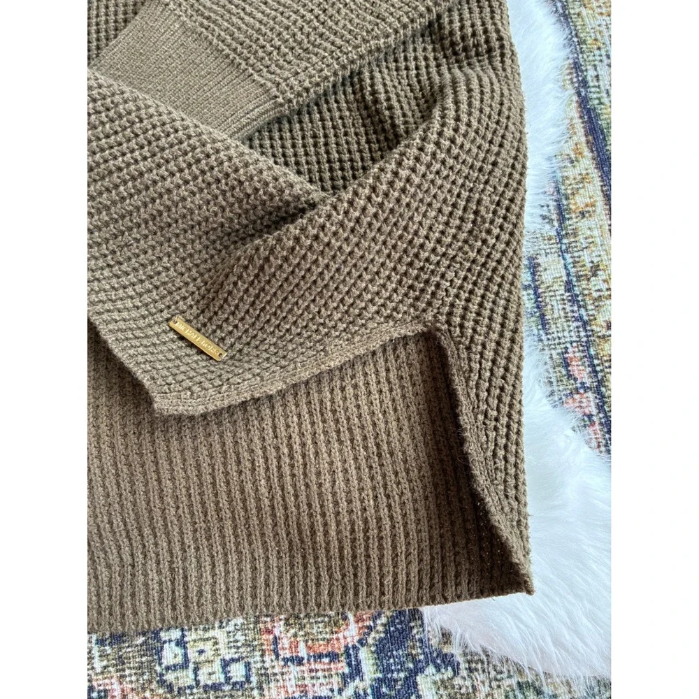 Michael Kors Womens Brown Waffle Knit Turtleneck Sweater‎ Pullover M